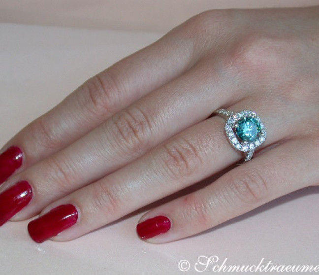 Blauer Diamant Solitär Ring