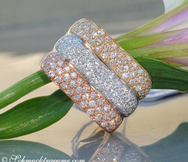 Drei Brillanten Ringe in Einem
