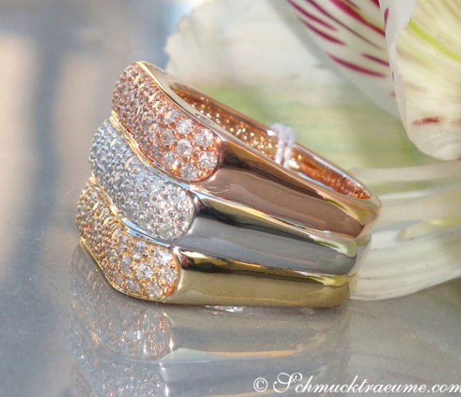 Drei Brillanten Ringe in Einem