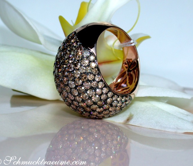Naturbraune Brillanten Ring