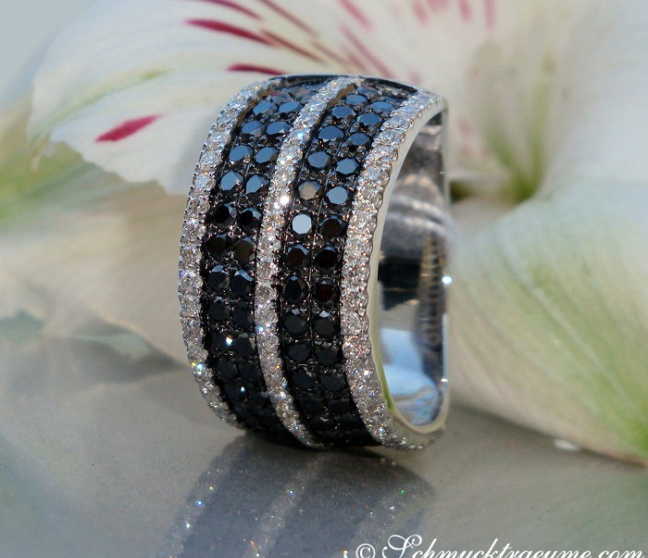 Brillanten & schwarze Diamanten Ring