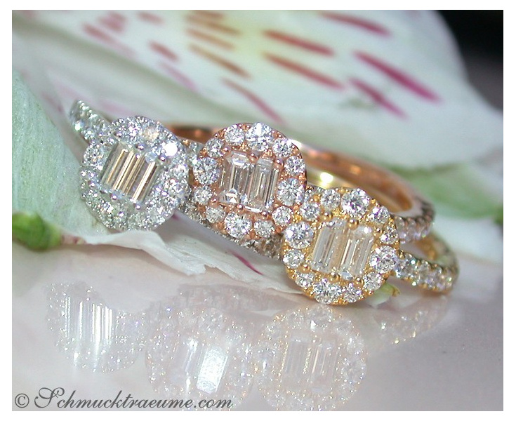 Three enchanting diamond stacking ring