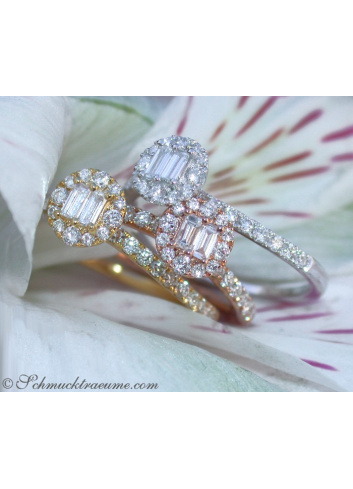 Three enchanting diamond stacking ring