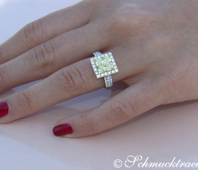Gelbe Diamanten Ring mit Brillanten