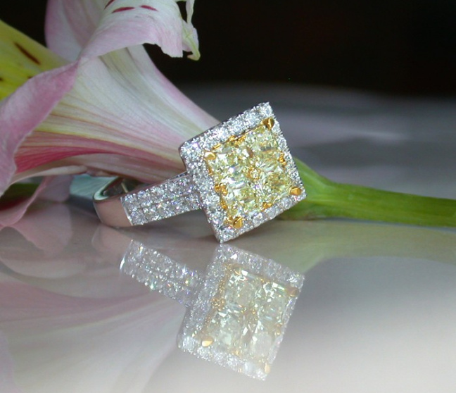 Gelbe Diamanten Ring mit Brillanten