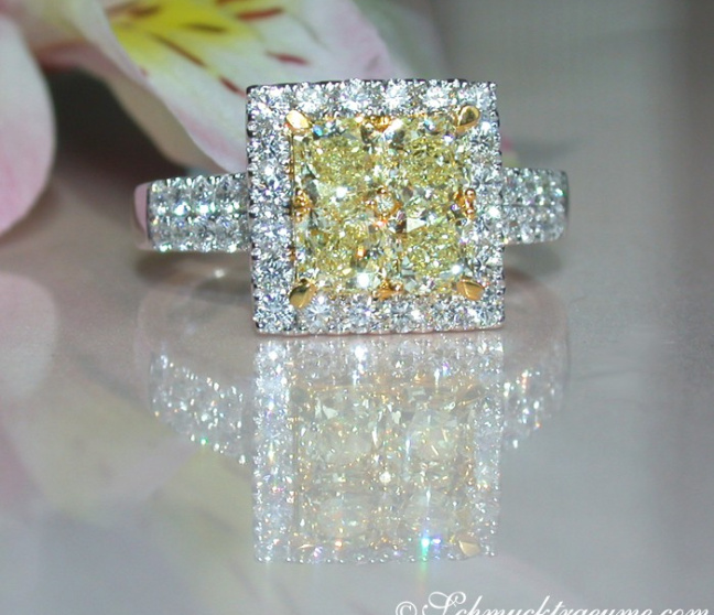 Gelbe Diamanten Ring mit Brillanten