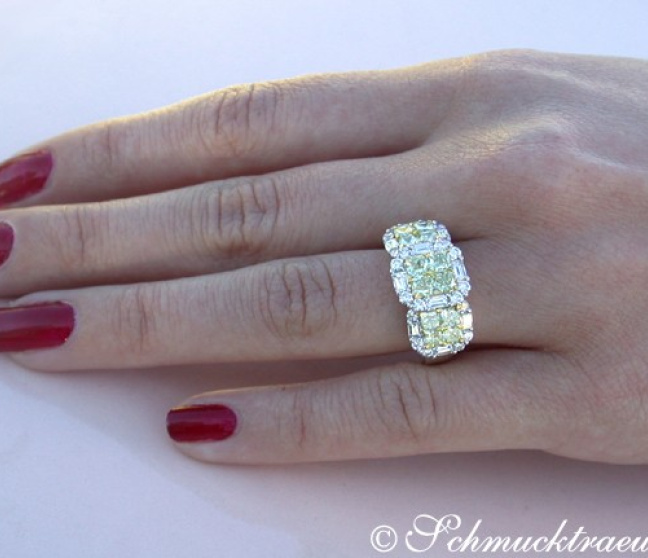 Gelbe Diamanten Ring mit Brillanten Ring