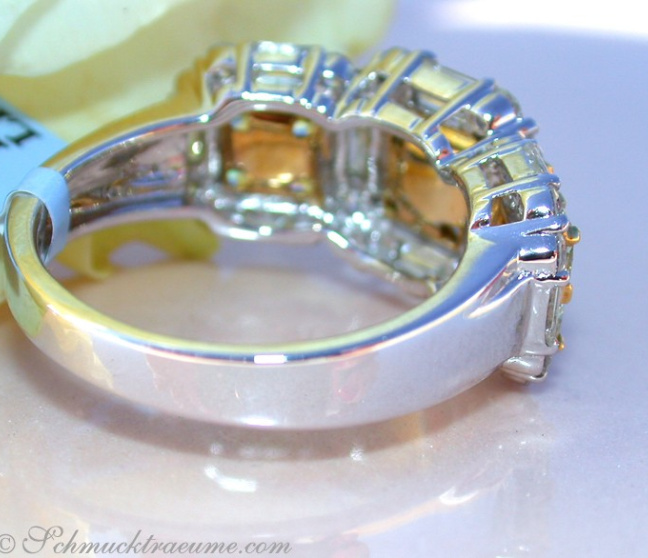 Gelbe Diamanten Ring mit Brillanten Ring