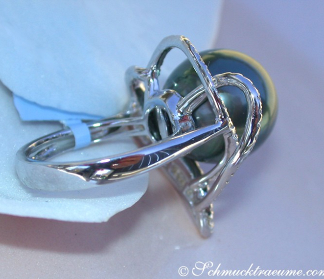  Prächtiger Tahitiperle Ring mit Brillanten & Diamanten