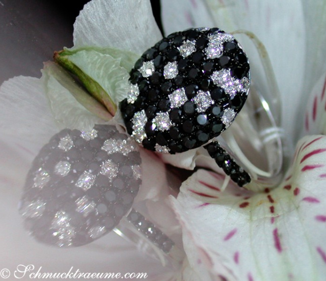 Brillanten Ring mit schwarzen Diamanten