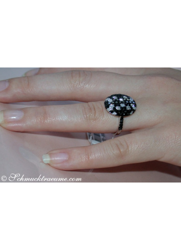Fancy diamonds ring with black diamonds