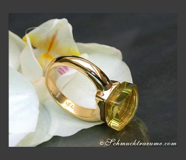 Feinster Zitronenquarz Ring