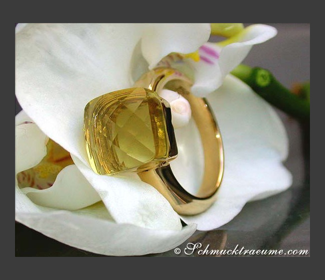 Feinster Zitronenquarz Ring