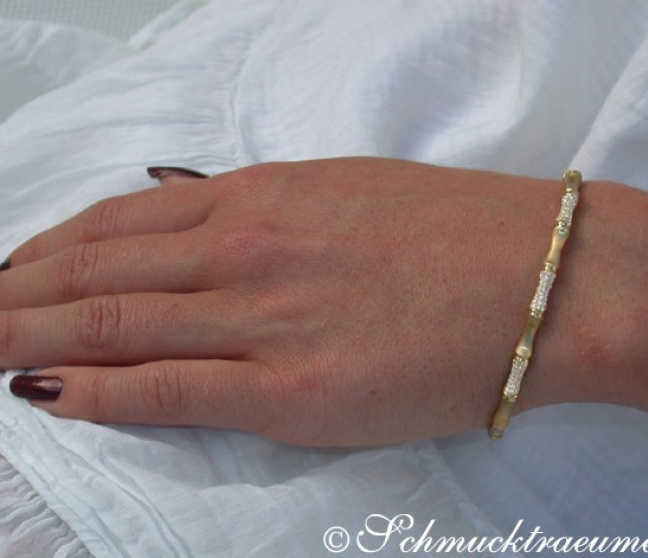 Diamanten Armreif im Bambus Design