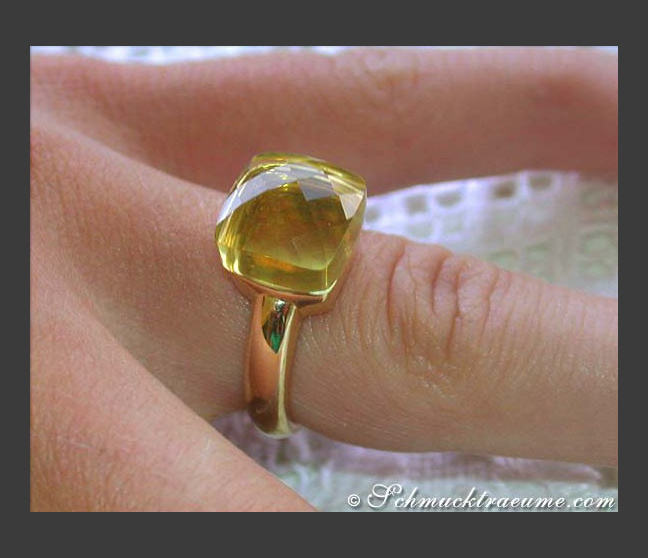 Feinster Zitronenquarz Ring