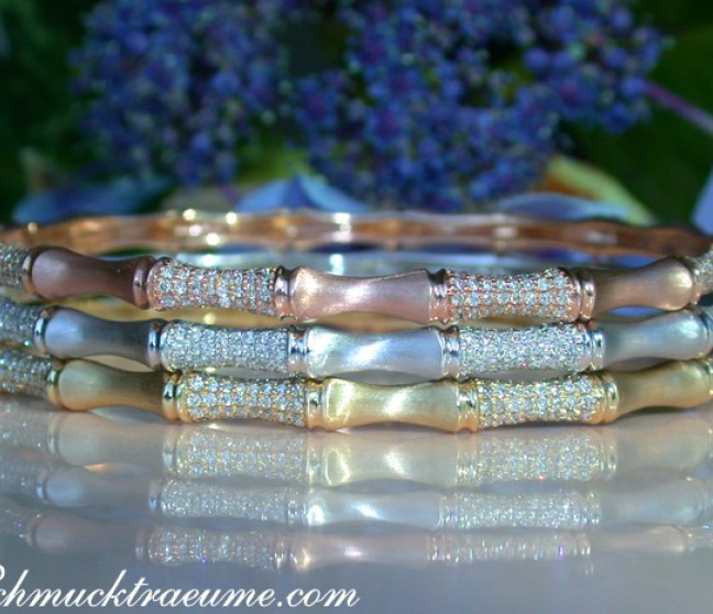 Diamanten Armreifen im Bambus Design