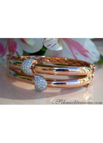 Solid Diamond Bangle in Rose gold 14k