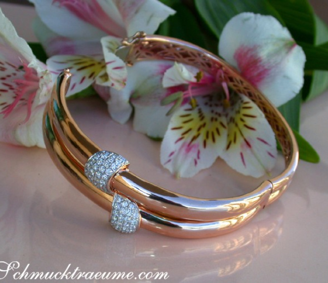 Schwerer Brillanten Armreif in Roségold 585