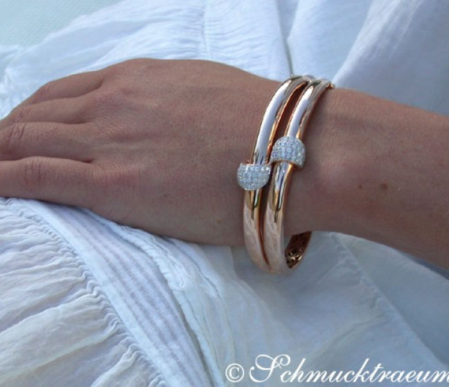 Schwerer Brillanten Armreif in Roségold 585
