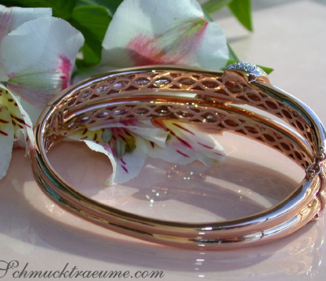 Schwerer Brillanten Armreif in Roségold 585