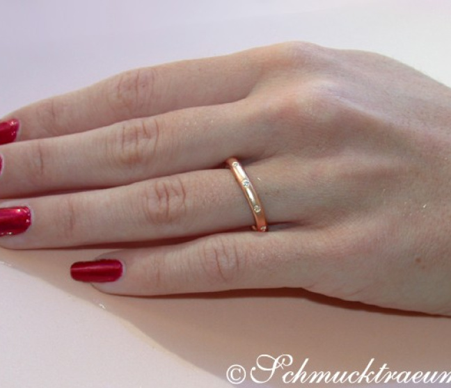 Brillanten Ring in satiniertem Roségold 