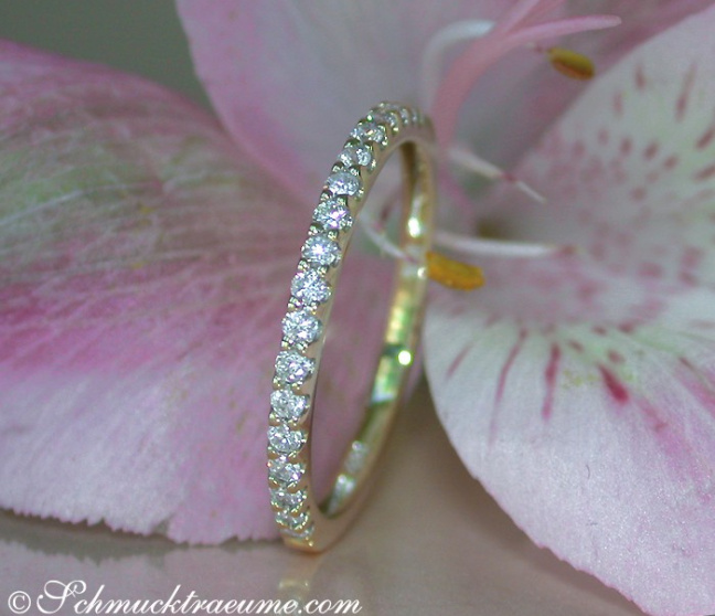Diamanten Memory Ring in Gelbgold