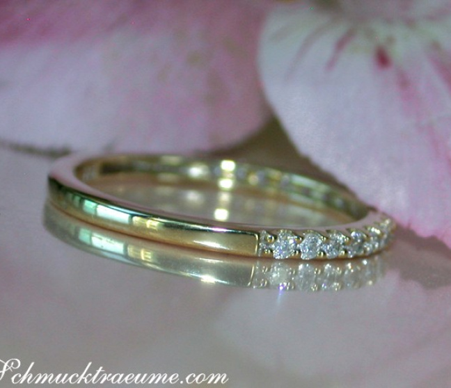 Diamanten Memory Ring in Gelbgold