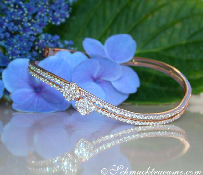 Brillanten Armreif in Roségold