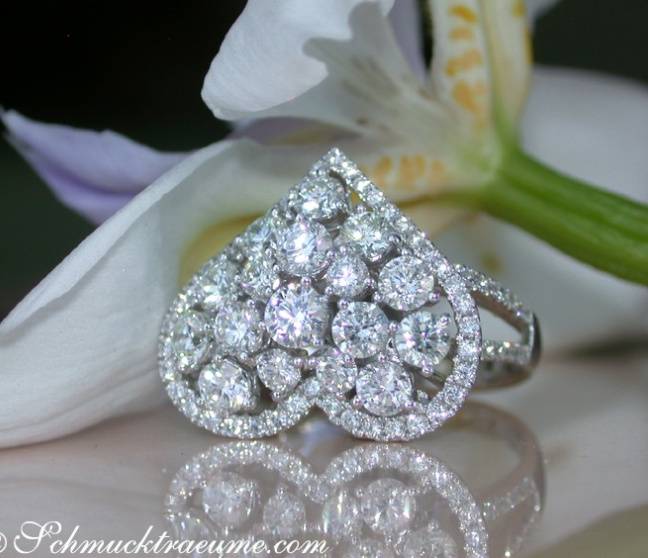 Brillanten Herz Ring in Weißgold