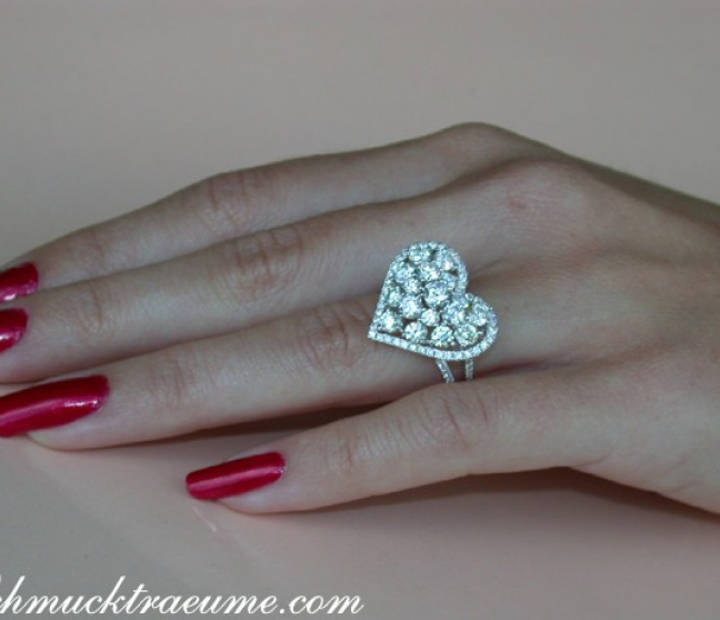 Brillanten Herz Ring in Weißgold