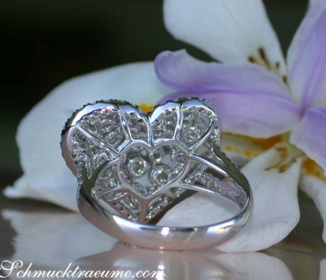 Brillanten Herz Ring in Weißgold