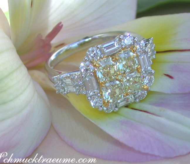 Brillanten Ring mit gelben Diamanten