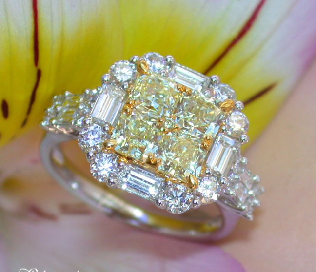 Brillanten Ring mit gelben Diamanten
