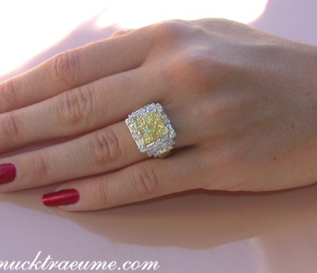 Brillanten Ring mit gelben Diamanten