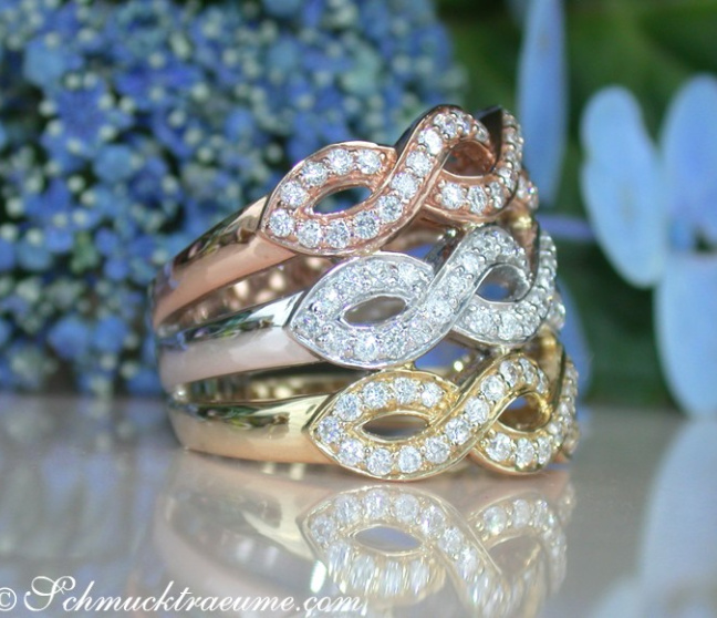 Drei Diamanten Ringe in Einem