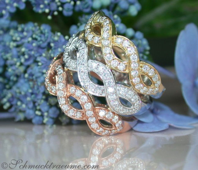 Drei Diamanten Ringe in Einem