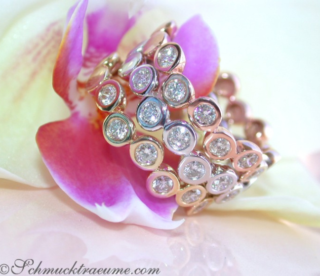 Drei Brillanten Memory Ringe / Stacking Rings