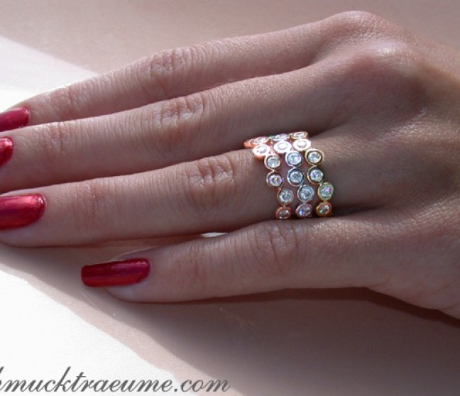 Drei Brillanten Memory Ringe / Stacking Rings