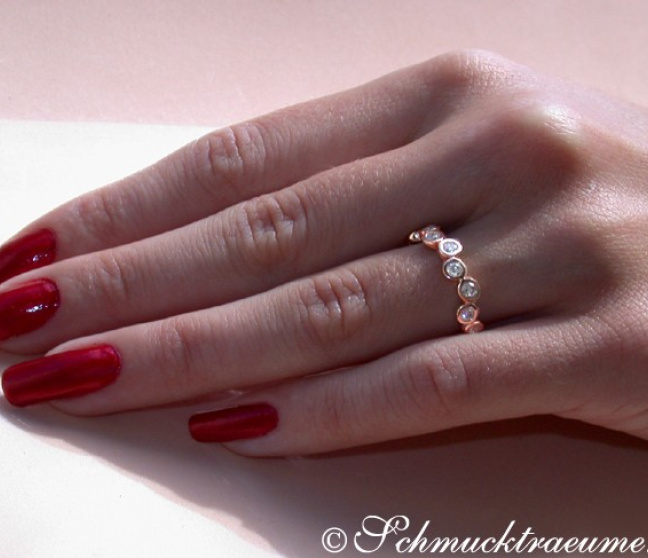 Brillanten Memory Ring in Roségold 585
