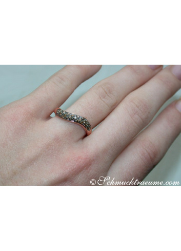 Curved Brown Diamond Pavé Ring