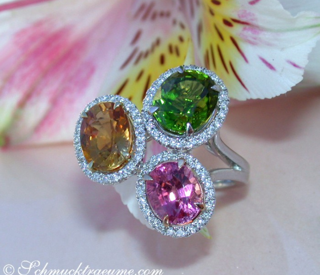 Turmalin Ring mit Brillanten