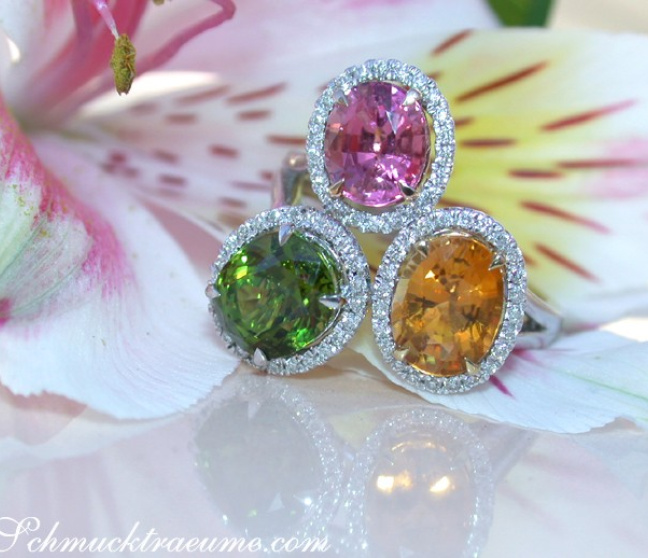 Turmalin Ring mit Brillanten