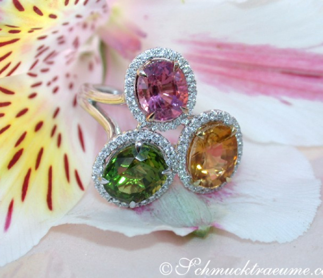 Turmalin Ring mit Brillanten