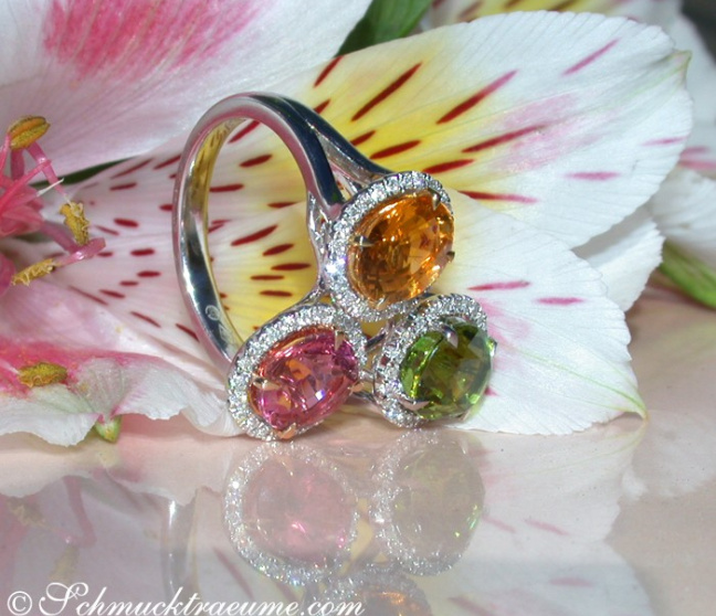 Turmalin Ring mit Brillanten