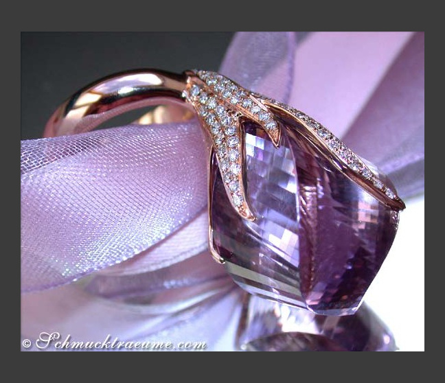 Fantastischer Amethyst Ring mit Brillanten in Roségold