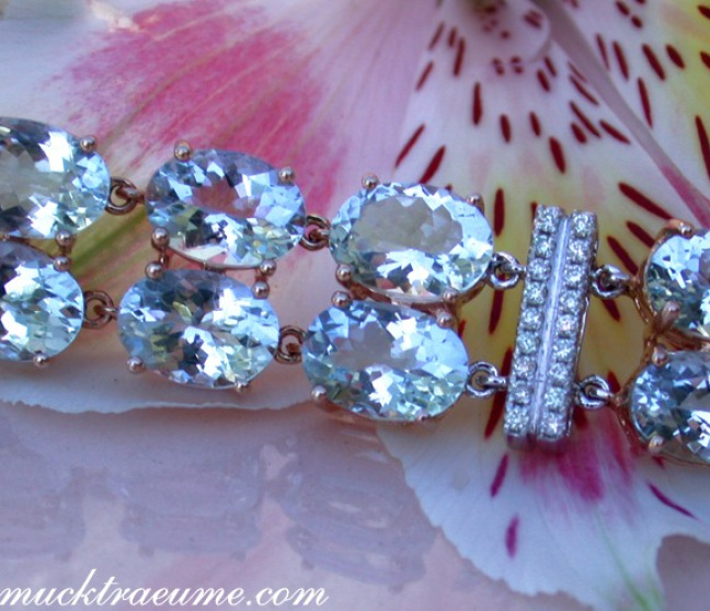 Aquamarin Armband mit Diamanten