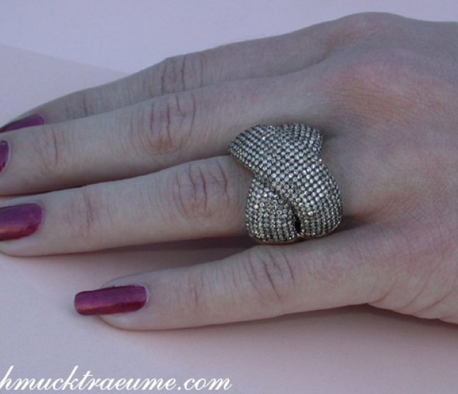 Roségold Ring mit braunen Brillanten