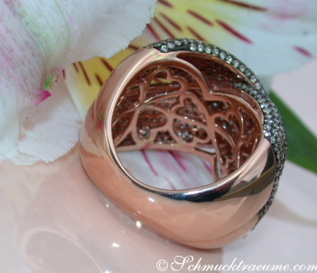 Roségold Ring mit braunen Brillanten