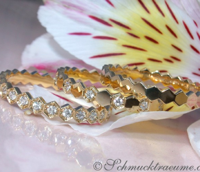 Drei Diamanten Ringe in Gelbgold 750 (Stacking Rings)