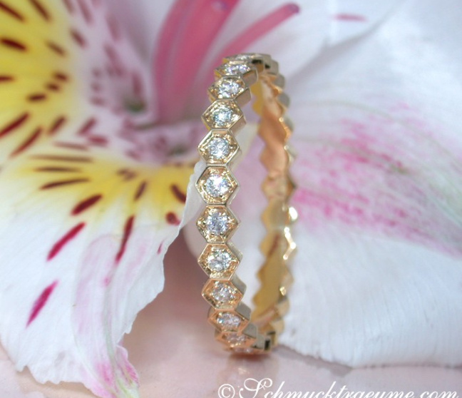 Drei Diamanten Ringe in Gelbgold 750 (Stacking Rings)